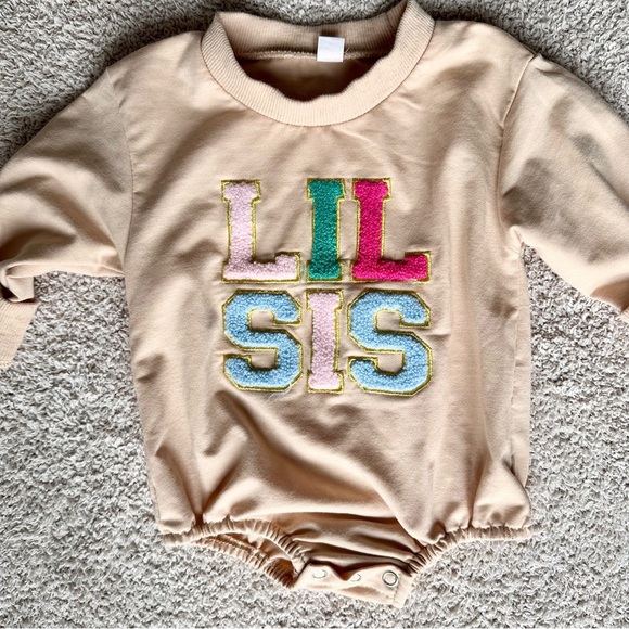 Lil Sis Bubble Romper Baby 3-6 Months - Picture 5 of 8